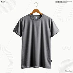 DARKOF HALF SLEEVE PLAIN T-SHIRT ASHFALL