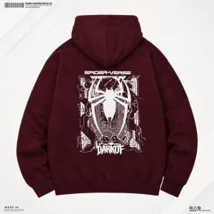 Man Premium Hoodie Spaider Verse - Maroon